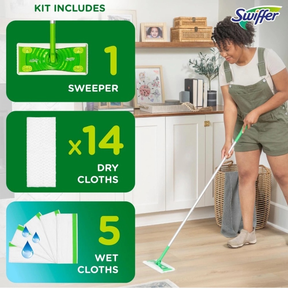 Swiffer Sweeper 2-in-1 Dry + Wet Floor Mopping and Sweeping Kit, 1 Kit - Picture 3 of 6